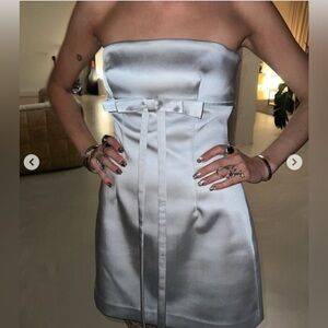 Zara Satin Strapless Bow Dress